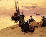 Marie Paintings - Breton Fisherwoman by Fernand Marie Eugene Legout-Gerard